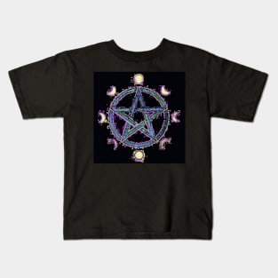 Moonphase pentagram ar Kids T-Shirt